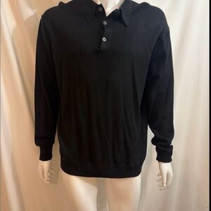 Elegant Black Long Sleeve Polo